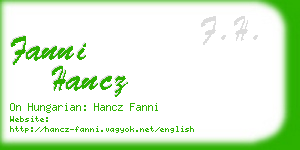 fanni hancz business card